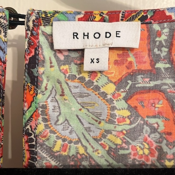 Rhode Resort Pleated Rainbow Heart Print Long Sleeve Mini Dress Size XS - Picture 5 of 5